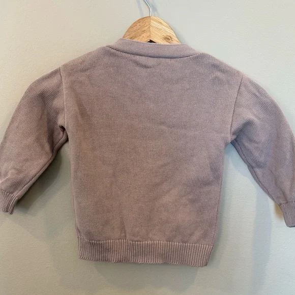 Quince Kid’s Cardigan Sweater V Neck Button Front Tan Size 3T Organic Cotton - Picture 2 of 9